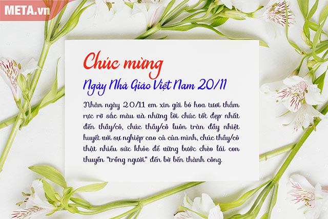 Mẫu thiệp chúc mừng 20 tháng 11 điện tử