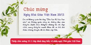 Thiệp chúc mừng 20.11 đẹp dành tặng thầy cô nhân ngày Nhà giáo Việt Nam