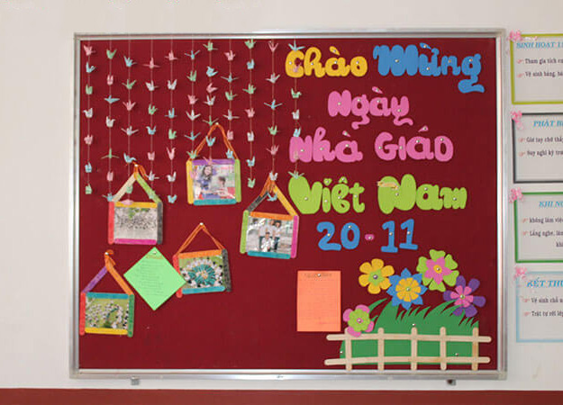 Mẫu bảng trang trí cho cô giáo mầm non 20/11 