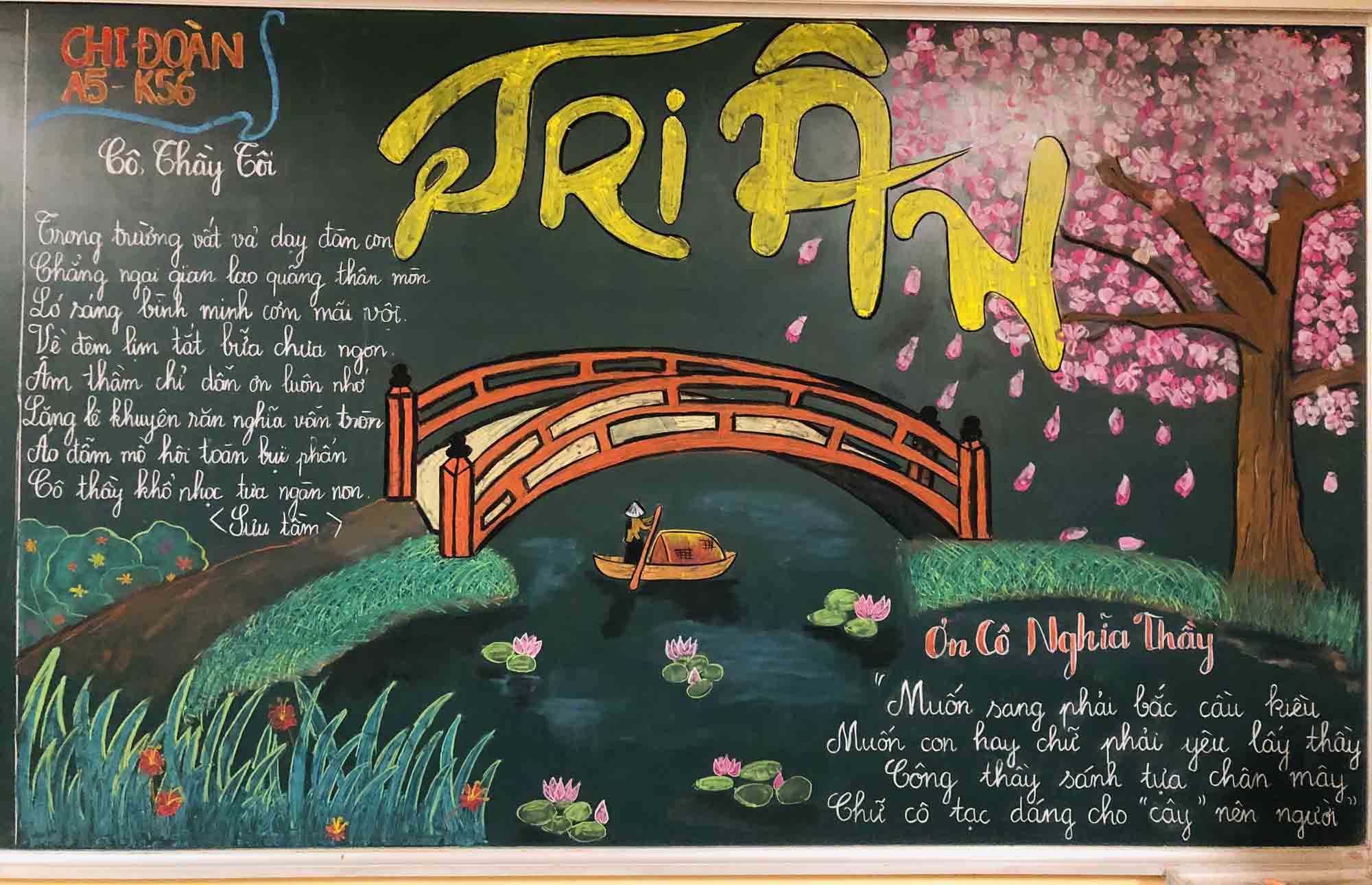 Hình trang trí bảng 20/11 đẹp, độc đáo tặng thầy cô