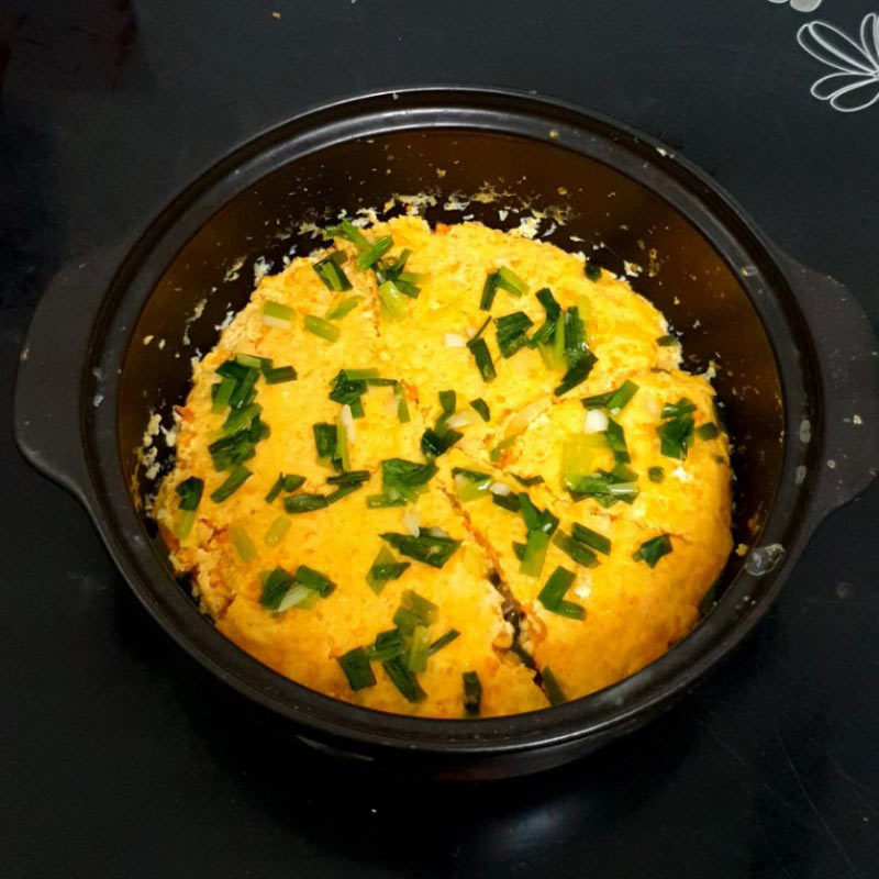 Thành phẩm món trứng hấp bằng lò vi sóng