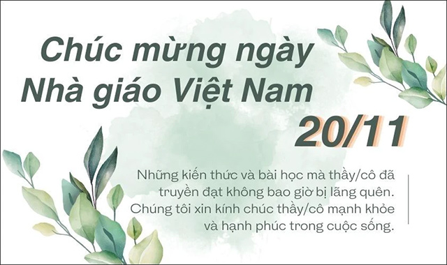 Mẫu phông chữ chào mừng ngày nhà giáo Việt Nam