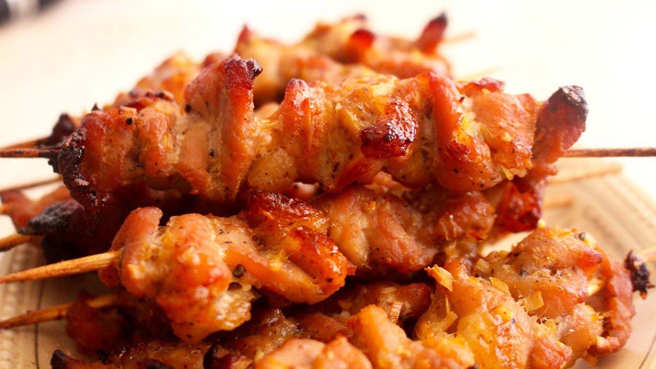 Thành phẩm món thịt xiên nướng bằng chảo