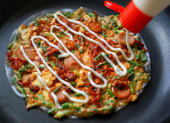 Thành phẩm món bánh tráng nướng bằng bếp từ