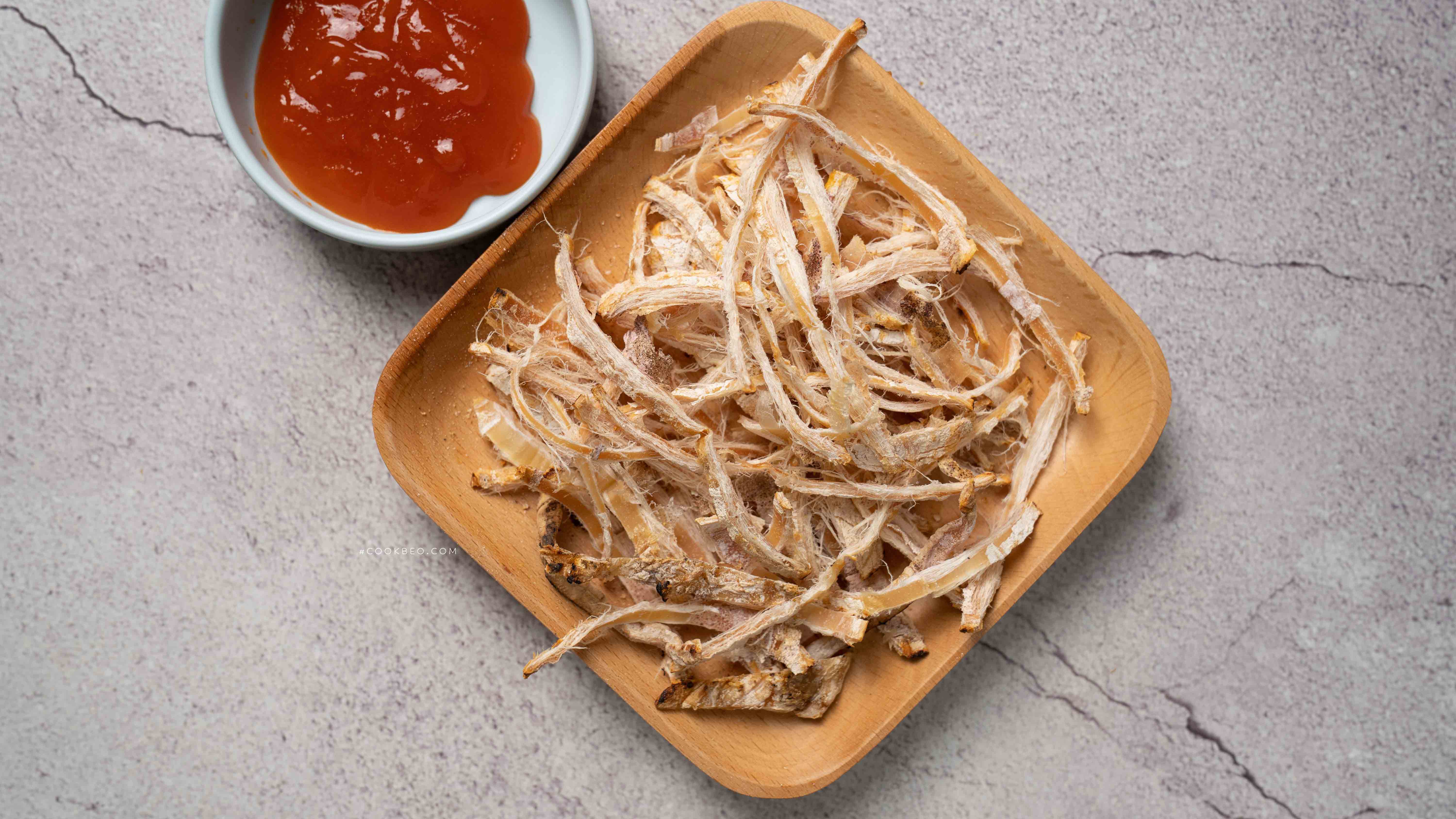 Thành phẩm món mực nướng bằng bếp ga