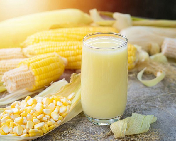 Thành phẩm món sữa ngô hạt sen nấu bằng máy làm sữa hạt