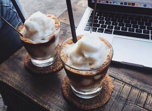 Thành phẩm thức uống cafe kem cực ngon