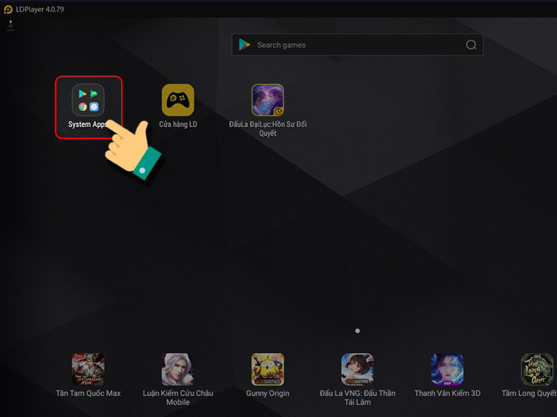 Tại giao diện chính của LDPlayer, bạn nhấn chọn System Apps