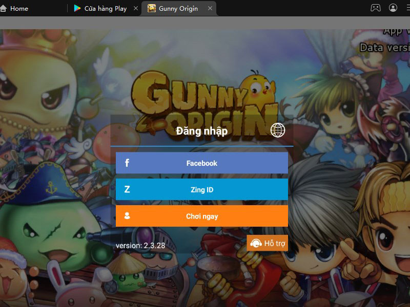Đăng nhập vào tài khoản game Gunny Origin và bắt đầu chơi nhé