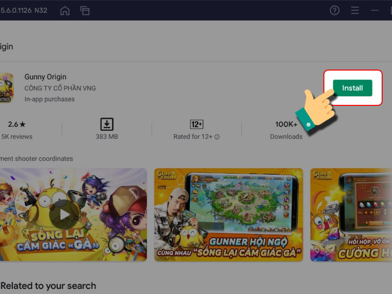 Nhấn Install để tải game về máy