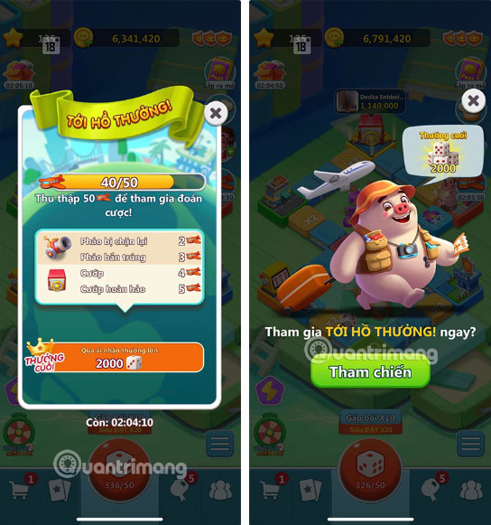 Cách nhận thêm xúc xắc Piggy Go bằng Hồ Thưởng