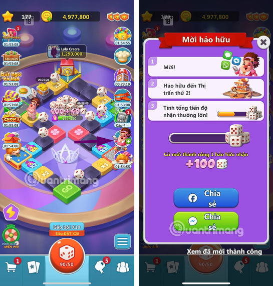 Cách nhận thêm xúc xắc Piggy Go bằng việc mời bạn bè