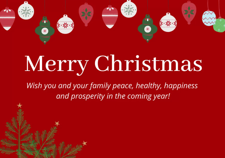 Thiếp chúc mừng Noel bằng tiếng Anh