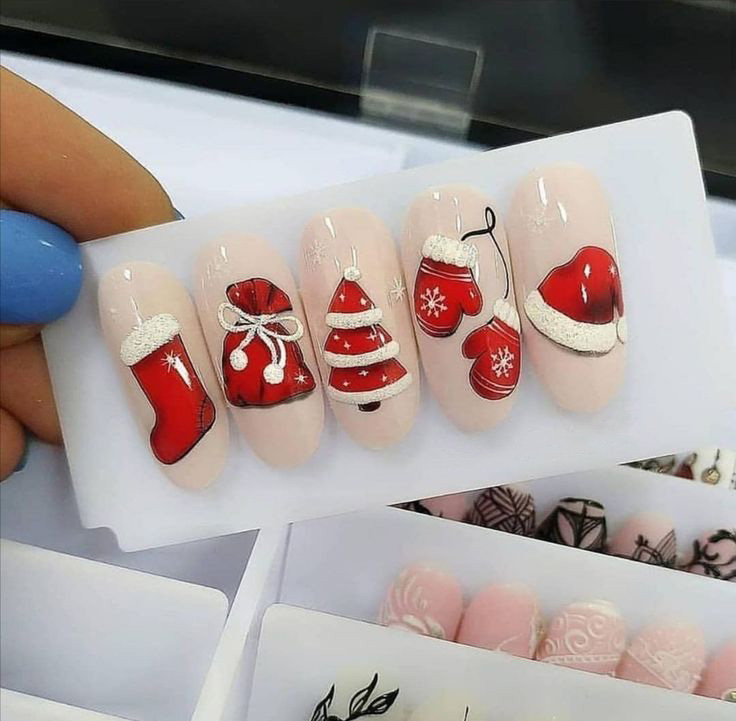 Mẫu nail phụ kiện Noel