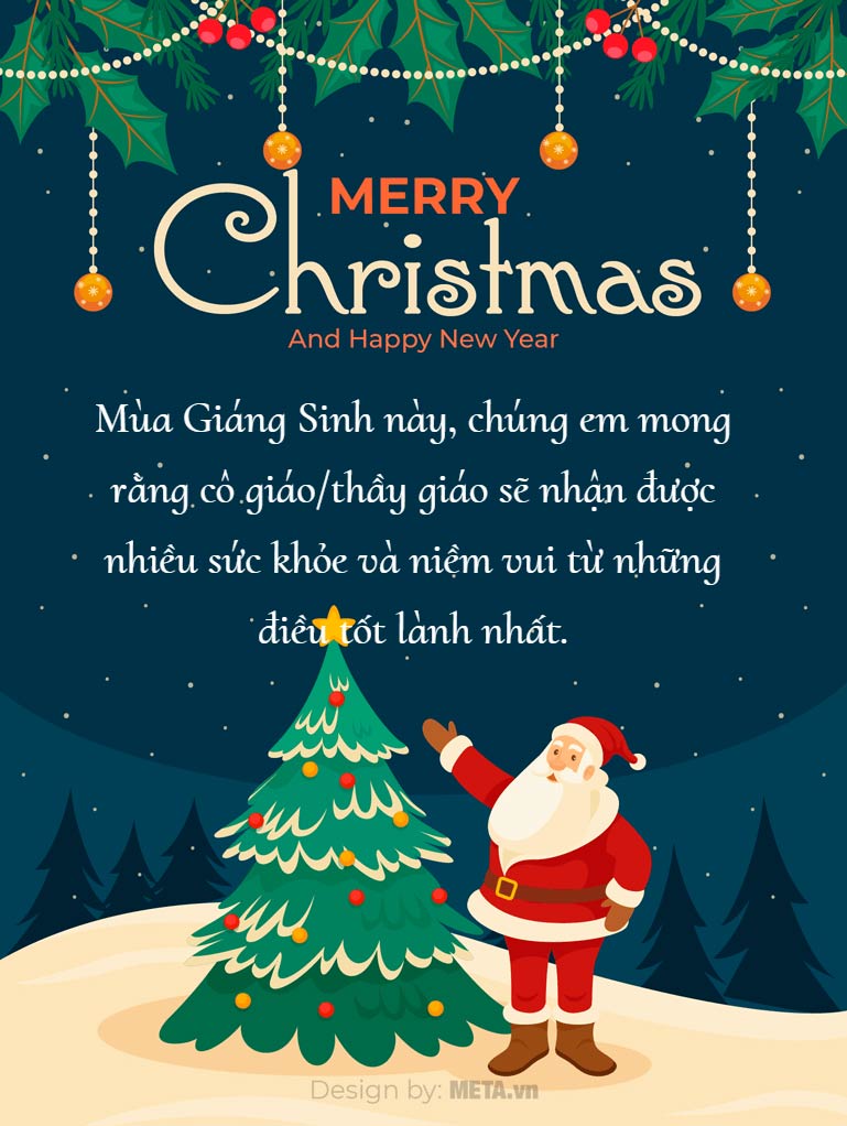 Thiệp chúc mừng Giáng Sinh thầy cô