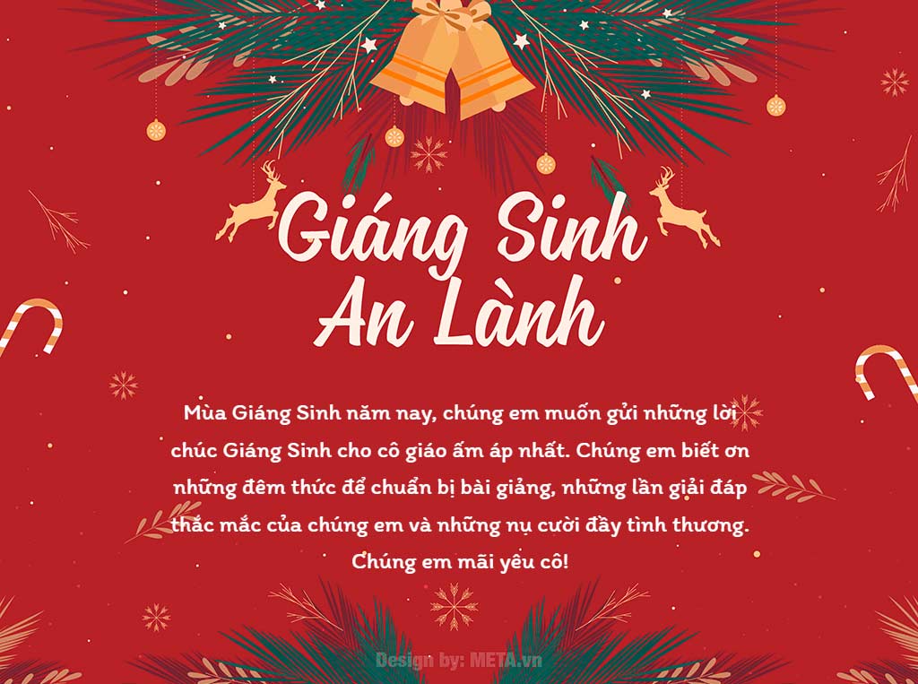 Thiệp chúc mừng Giáng Sinh thầy cô