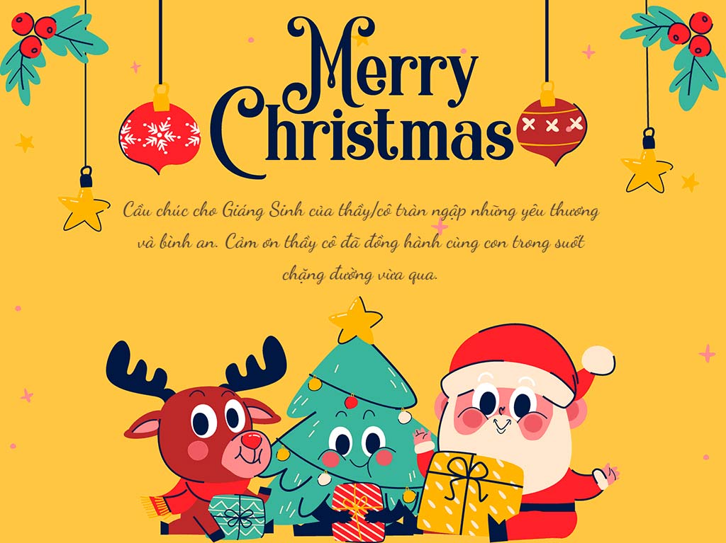 Thiệp chúc mừng Giáng Sinh thầy cô