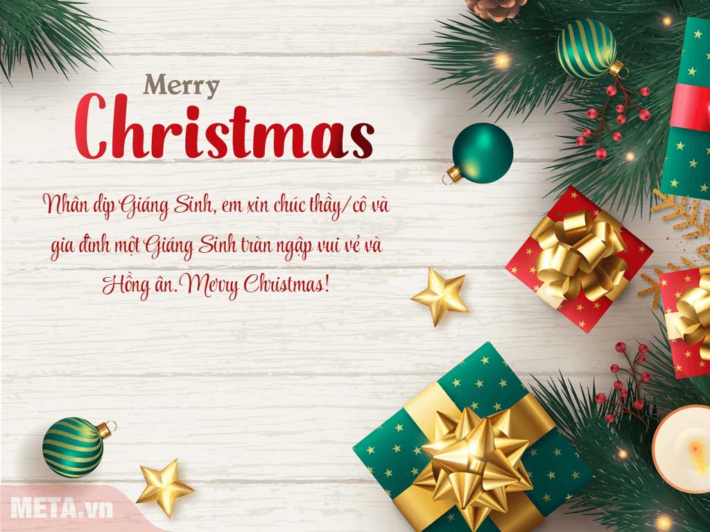 Thiệp chúc mừng Giáng Sinh thầy cô