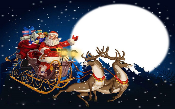 Hình ảnh ông già Noel cưỡi tuần lộc