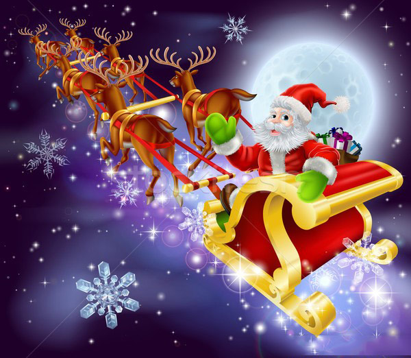 Hình ảnh ông già Noel cưỡi tuần lộc