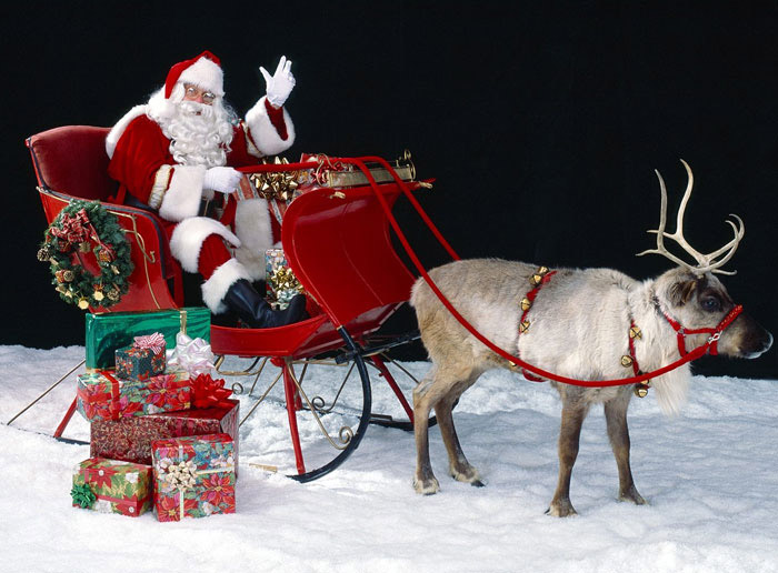 Hình ảnh ông già Noel cưỡi tuần lộc