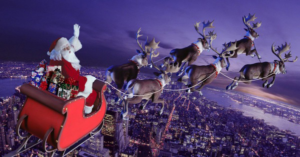 Hình ảnh ông già Noel cưỡi tuần lộc