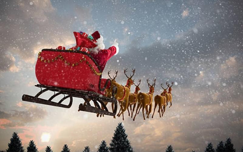 Hình ảnh ông già Noel cưỡi tuần lộc