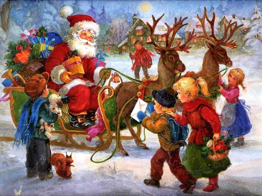 Hình ảnh ông già Noel cùng trẻ em