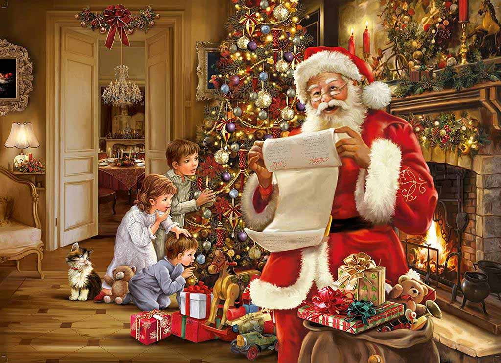 Hình ảnh ông già Noel cùng trẻ em