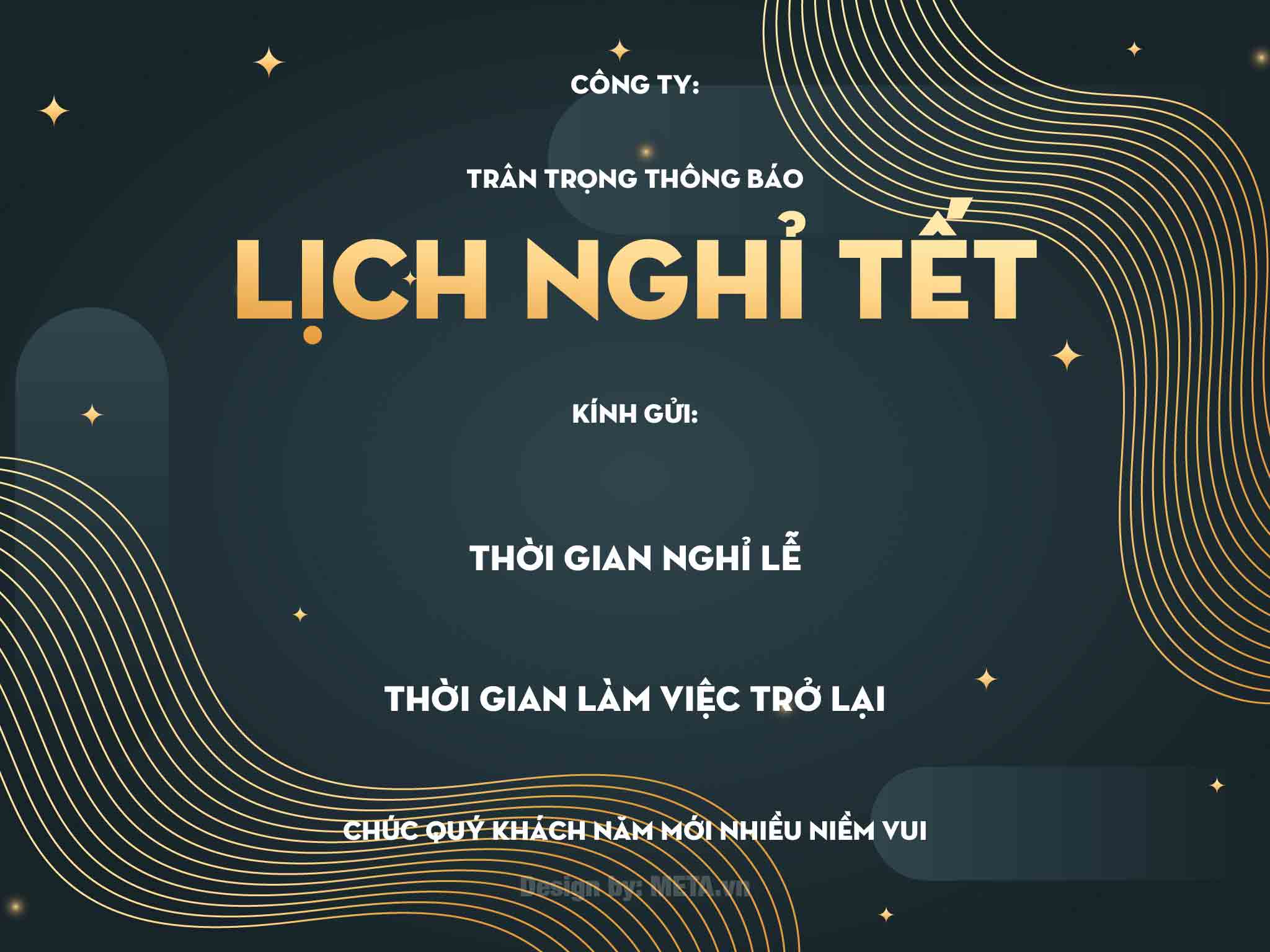 Thông báo nghỉ Tết Dương lịch mẫu 11