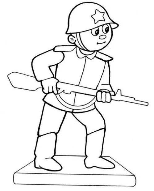 Hình ảnh chú bộ đội để tô màu đơn giản