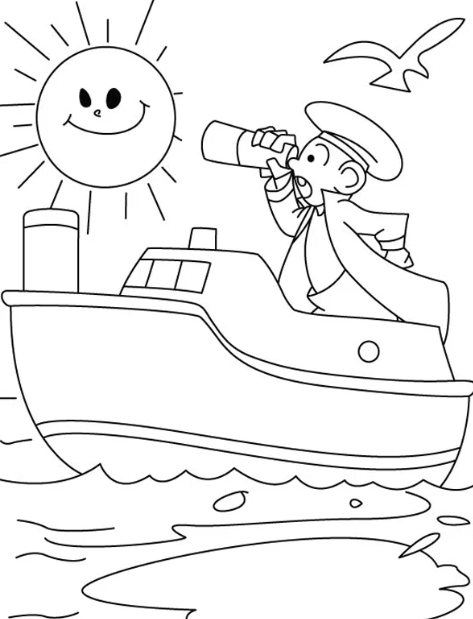 Tranh tô màu chú bộ đội hải quân siêu "kute" cho bé