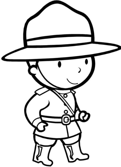 Hình ảnh chú bộ đội đơn giản để bé tô màu