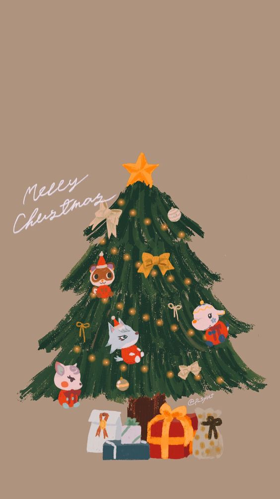 Hình ảnh cây thông Noel làm nền điện thoại