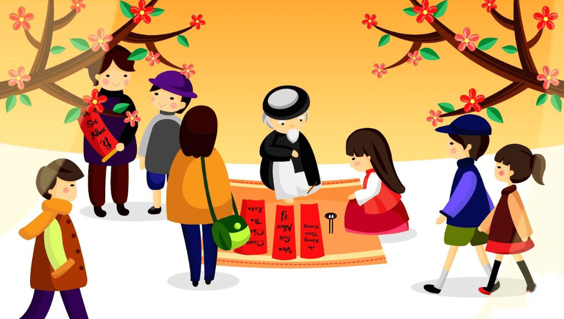 Vẽ tranh phong cảnh ngày Tết