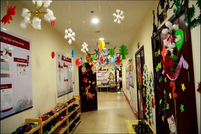 Trang trí Noel trường mầm non đẹp