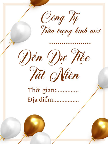 Mẫu thiệp mời tất niên 2024 đẹp số 4