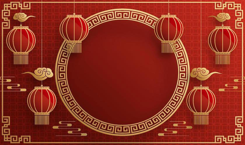 Background đỏ Tết may mắn