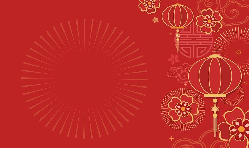 Background đỏ Tết may mắn