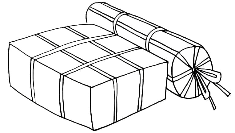 Tranh tô màu bánh chưng bánh tét đơn giản cho bé