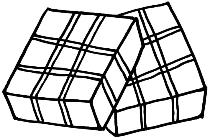 Tranh tô màu cặp bánh chưng vuông