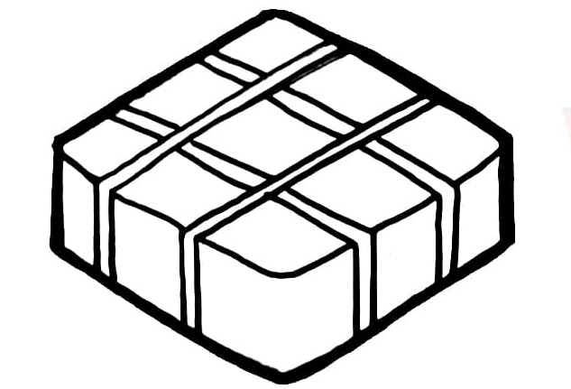 Tranh tô màu bánh chưng vuông đơn giản cho bé