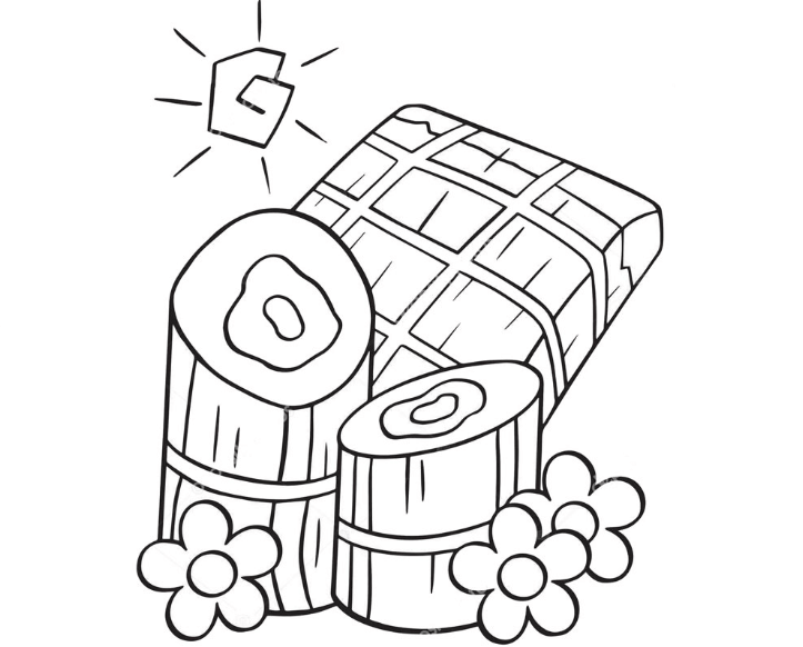 Tranh tô màu bánh chưng bánh dày