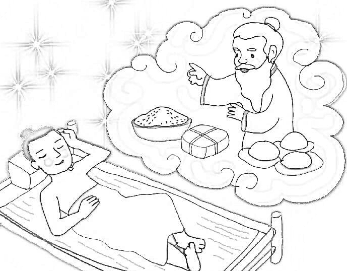 Tranh tô màu sự tích bánh chưng bánh dày