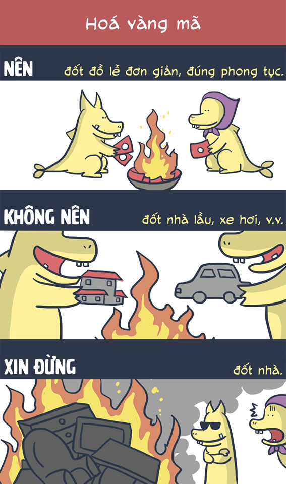 Ảnh chế Tết hài hước dịp Tết 2024 về việc hóa vàng