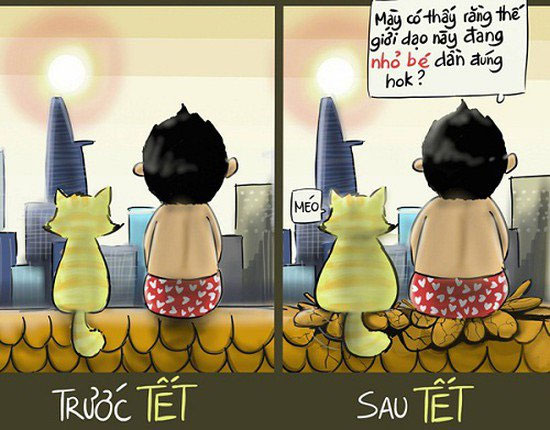 Ảnh chế Tết hài hước về việc tăng cân