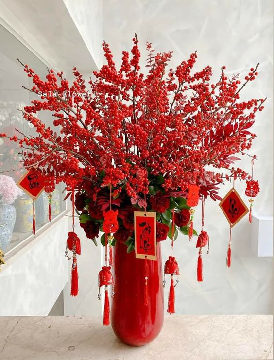 Mẫu cắm đào đông đẹp