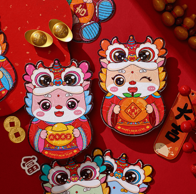 Mẫu bao lì xì hình rồng đáng yêu