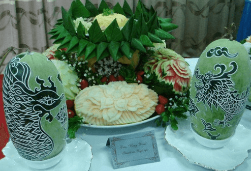 Một số mẫu dưa hấu Tết khắc chữ đẹp ngày Tết