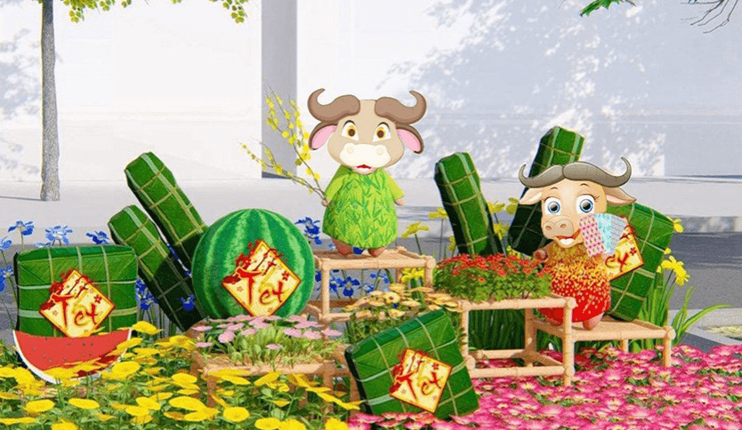 Góc trang trí Tết lớp học